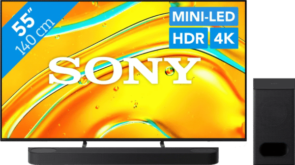 Sony Bravia 5 55" XR Mini-led (2025) + Sony Bravia Theatre Bar 6 Zwart (6151123357367)