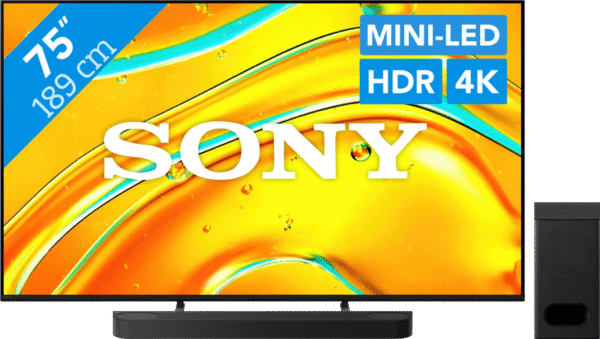 Sony Bravia 5 75" XR Mini-led (2025) + Sony Bravia Theatre Bar 6 Zwart (6151123419454)