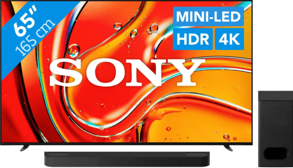 Sony 65" Bravia 7 4K QLED XR Mini-led (2024) + Sony Bravia Theatre Bar 6 Zwart (6151122234225)