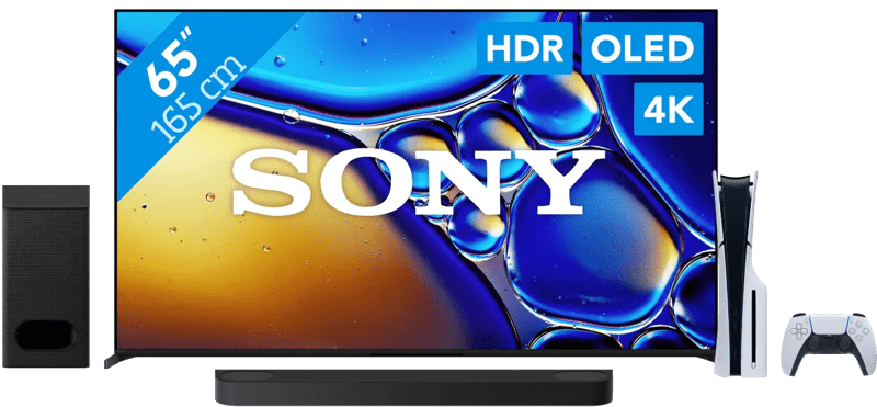 Sony 65" Bravia 8 II 4K QD-OLED + Sony Bravia Theatre Bar 6 Zwart + PlayStation 5 (6151133442497)