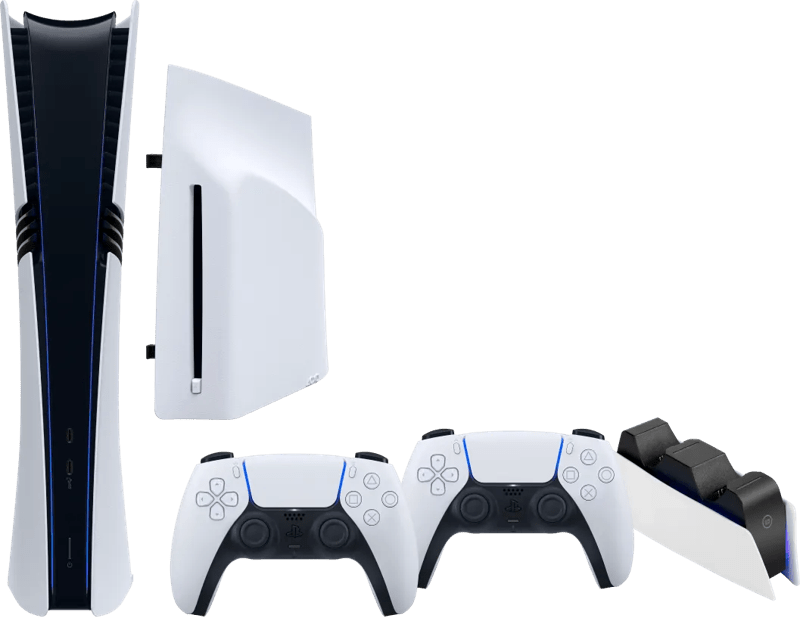 PlayStation 5 Pro + Disc Drive + Extra Controller Wit + Oplaadstation (6151117428448)