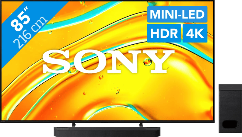 Sony Bravia 5 85" XR Mini-led (2025) + Sony Bravia Theatre Bar 6 Zwart (6151123425448)